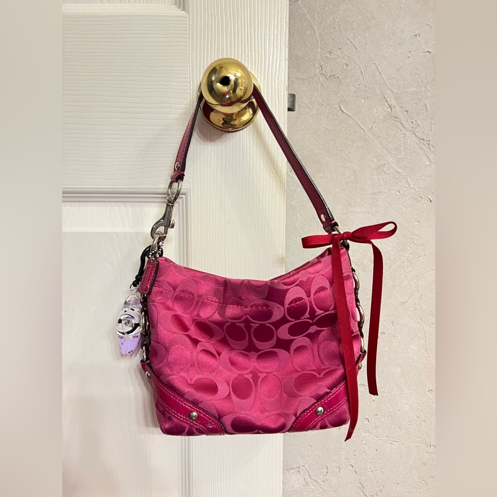 đź©·2010 Vintage Coach Signature Demi Carly hobo Shoulder Bag/Wristletđź©· - Picture 1 of 9